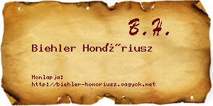 Biehler Honóriusz névjegykártya